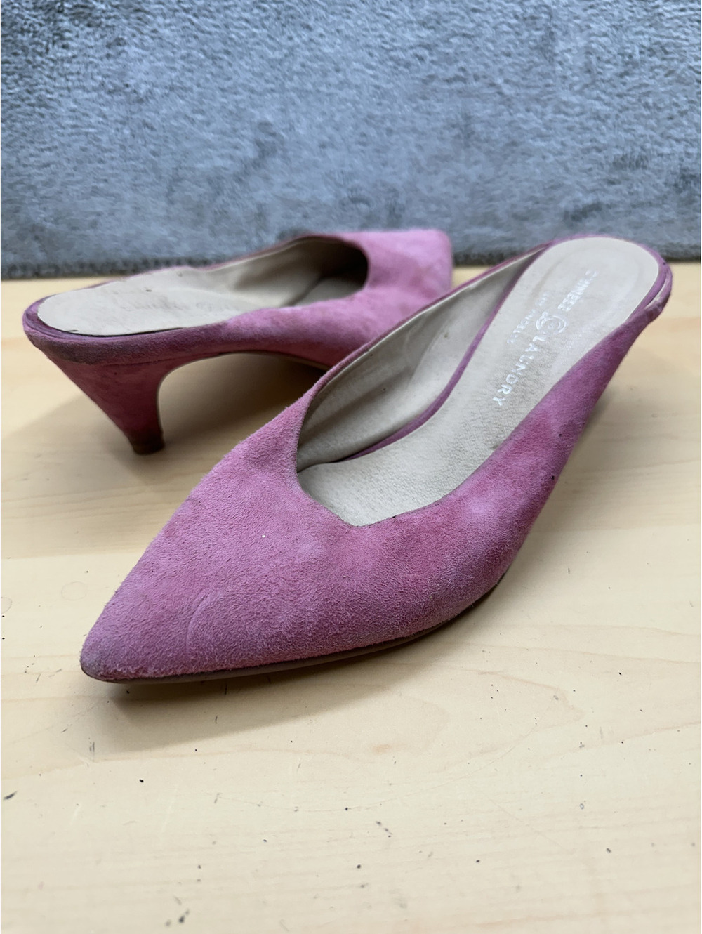 Chinese Laundry Pink Suede Kitten Heel Mules